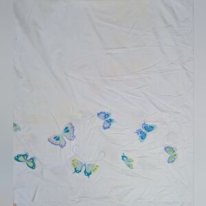 Sheet Queen Flat Only Hanae Mori Butterflies Light Blue No-Iron 90 x 115